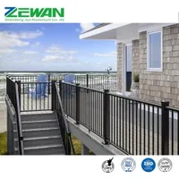 Aluminium Railing Handrail Powder Coating Aluminum Rail Flat Top Fence Outdoor Balcony Stair Fence Handrail