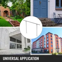 VEVOR Handrail Outdoor Stairs 3/4 ft 34 Inch Outdoor Handrail Stair Railing Adjustable From 0 to 60 Degrees Handrail Black/White