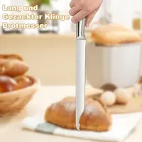 Serrated Bread Knife, Pastry Cutter - 24cm Blade, One Piece Stainless Steel Design, Best Knife for Cutting Bread, Bagels, Cakes