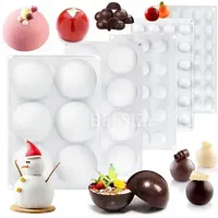 3D Semi Sphere Chocolate Silicone Mold For Baking Cake Mold Half Round Ball Chocolate Bomb Pastry Mousse Ice Lollipop Mold 240729