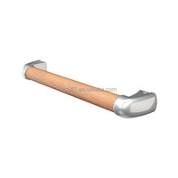 Disabled Safety Wood Handrail with Anti-Slip Feature for Elderly Stainless Steel and Nylon Finish for Bathroom Hospital Use
