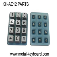 Industrial 12 Keys Customizable Keypad Parts Silicon Membrane With Metal Buttons