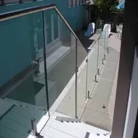 Outdoor Staircase Clear Glass Mental Steel Spigot Guardrail