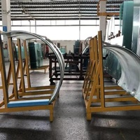 Shopping Mall Guardrail Curved Tempered Glass With PVB / EVA / Sentry Glas Plus
