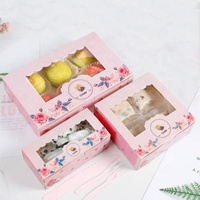 Recycled Materials Custom Cheap Recycled Kraft Paper Packing Box For Cupcakes Cookies Pastry With Window