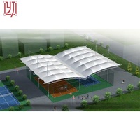 Woven Fabric P 2/2 Tennis Court Membrane Structure , Membrane Structure Tent For Tennis Sport