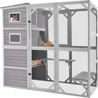 Cat Carriers Large Catio Kitty House Wih 4 Tiers For Outdoor Cats Waterproof Roof Enclosures 77 Inch