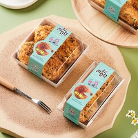 Wholesale High Quality Small Pastry Paper Plastic Pack Dessert Box with Plastic Lid