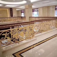 Indoor Hotel Metal Stairs Fencing Aluminum Decorative Handrail Stainless Steel Guardrail