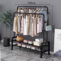 Hot Sale High Quality Fashion Luxury Space Saving Clothes Rack Floor Standing Metal Clothes Racks