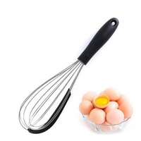 Sustainable Handheld Kitchen Soft Touch 2 in1 Egg Beater Pastry Cream Beater With Silicone Scraper