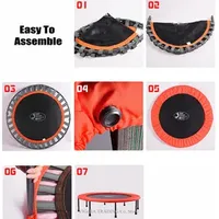 48Inch Handrail, Household Foldable Trampoe with Adjustable Height, Workout Training for Adults or Kids