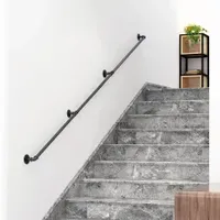 Wall Mount Pipe Handrail Non-Slip Industrial Staircase Handrail for Stairs