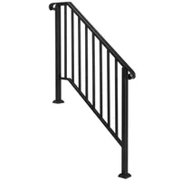 Matte black 3-step courtyard staircase handrail