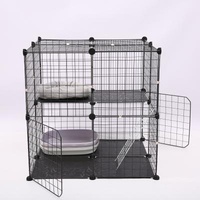 Breathable Pet Indoor Cat Barrier and Nest Teddy Household Isolation Door Guardrail Dog Cage Small With Toilet