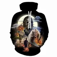 New Arrival Halloween Michael Myers horror movie 3D printed hooded sweatshirt mens fashion sportswear hooded sweatshirt childrens plotter Tracksuit men Z241118
