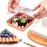 Wholesale Dessert Cookies Box Disposable Sandwich Pastry Bakery Boxes With Clear Lids