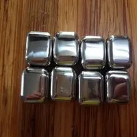 500pcs/lot Free Shipping High Quality Stainless Steel Whiskey Stones Ice Cubes Soapstone Chillers Stone Drink Party Gift cold