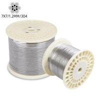 7*7 Anti-rusty 1.2 mm stainless steel304 wire rope Customized wire rope guardrail fishing line
