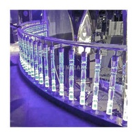Indoor Led Transparency clear Acrylic Balustrade Handrail Crystal Baluster Stair Railing Kit