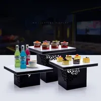 Vintage Black Copper Dim Sum Rack Creative Dessert Table Display for Buffet Fashion Banquet Pastry