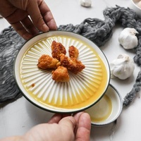 Night Viable Japanese Style Oil Filter Dish Separation Dish Green Pastry Dish Ceramic Dish