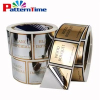 Self-Adhesive Silver Gold Bopp Private Label Roll Metallic Shiny Custom Waterproof Sticker for Cosmetic