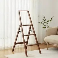 Solid Wood Folding Ladder with Handrail,Multi-functional Three-step Climbing Ladder Stool,Home Safety Ladder, Durable and Stable