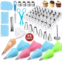 Good Quality Cake Decorating Set 72 Pcs/set Stainless Pastry Nozzles Cake Turntable Set Confectionery Bag Baking Tools for Cakes
