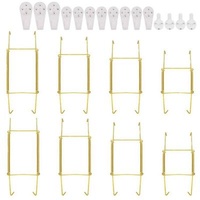 16 Pieces Workable 6 Inch Dish Hangers Wall Hangers Brass Wire Dish Racks With 18 Pieces Wall Hooks 5 To 7 Inch D