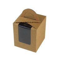 Recyclable Natural Kraft Paper Cardboard Cardboard Box With PVC Window For Snacks Pastry Cake Packaging