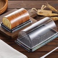 Custom Bakery Dessert Cookie Macaron Pastry Paper Packaging Transparent Cake Box With Clear Pvc Lid