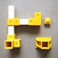 Yellow GRP Handrail Fittings Elbow Tee Cross Angle Tube Connector for Handrail System