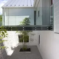 Modern Glass Handrail Balustrade Balcony Curved Stainless Steel Glass Balcony Handrail