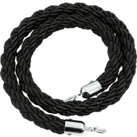 Rope 15m Black Twisted Guardrail Queue Divider Crowd Control Sturdy and Durable Effectively Protects 250106