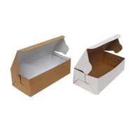 Recyclable White And Brown Flute Usable Cubes Displays Pastry / Brownie / Chocolate Paper Packaging Box