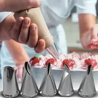 Baking Tools 5PCS Rose Petal Metal Cream Tips Cake Decorating Steel Icing Piping Nozzles Cupcake Pastry Tip Tool