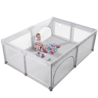 Fabric Rectangle Shape Large Folding Playpen Playyard Playpen Guardrail for Babies Toddlers Adjustable Playpen Crawling Guardrail