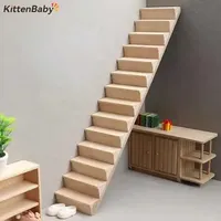 1 12 Dollhouse Wooden Miniature Staircase Mini No Handrail Stairs Furniture Model Decor Toy Doll House Accessories Y240807