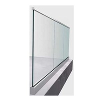Baluster Balcony and Stair Handrail Frameless Design Aluminum Channel Tempered Glass Railing Sale Waterproof Diy Cross Staircase