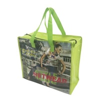 China Manufacturer Handled Custom Printed Shopping Bopp Laminated Recycled PP Woven Bag With Zipper