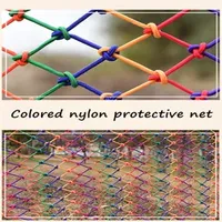 High Quality Colorful Nylon Rope Kindergarten Anti-fall Net Stairs Balcony Guardrail Child Safety Mesh Grid 6CM Protective net