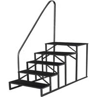 5-level handrails, above ground swimming pool ladder, RV ladder with anti slip board and 660 pound load-bearing capacity, mobile home staircase for reaching