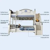 Creative Small Bunk Bed With Safety Guardrail Home Furniture For 9-16 Years Old Boy And Girl Kid Lovely Solid Wood Children Bed