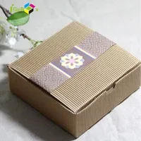 Printed Custom Box Foldable Box Food Safe Cake Puff Takeaway Pastries Packing Boxes Kraft Pastry Packaging Paper Box