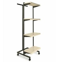 Multifunction Light Weight 4 Wheels Clothing Display Rack / Clothing Store Racks And Shelves