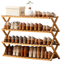 Wholesale Customize Free Standing Shoe Racks for Closet, Shoe Shelf Bamboo Shoe Rack for Bedroom, Entryway