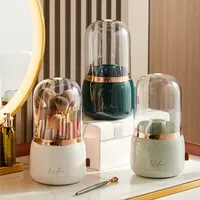 Storage Holders Racks 360° Rotating Makeup Brushes Holder Portable Desktop Organizer Cosmetic Box Make Up Tools Jewelry Container xcascc 230627