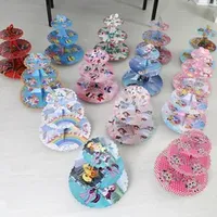 Princess Disposable Pastry Stand Party Decorations Party Favors Dessert Cardboard for Girls