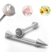 Aluminum Alloy Pastry Spout Ice Cream Flowers Making Tools Piping Sprinklers Cone Holder Rose Sticks Aluminum Alloy Cake Baking Decorating